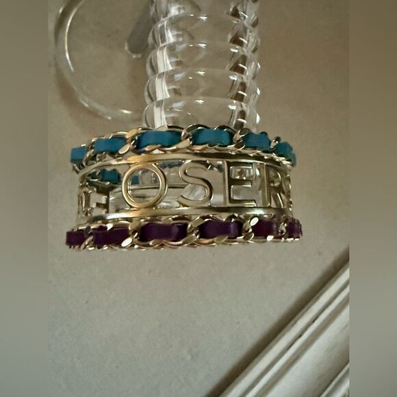 Chanel Lambskin leather and metal Statement Bangle Vintage Bracelet 2015 - Picture 2 of 6